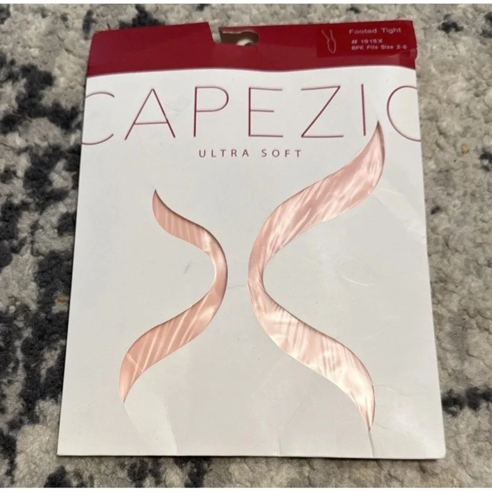 New CAPEZIO PINK TIGHTS Footed Size 2-6 Girls Youth 1915X